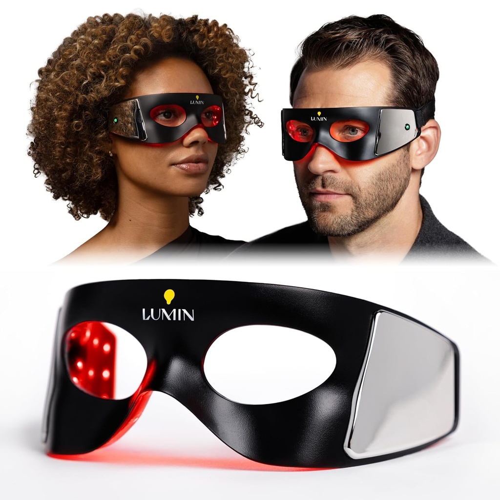 Masque à yeux LED Luminator pour hommes et femmes Skincare - Anti-Aging, Boost Collagen, Réduire les cernes et rides sombres, traitement de la lumière rouge pour le traitement et le rajeunissement des yeux - seulement 3 minutes par jour