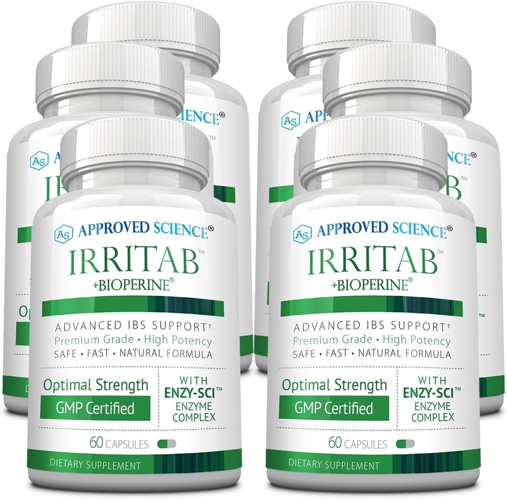 Irritab scientifique approuvé - Soutien naturel enzymatique digestif - Soutien total - Approvisionnement de 6 mois