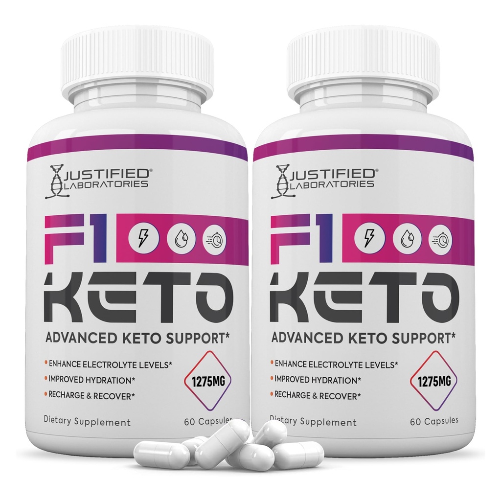 Laboratoires justifiés (2 Pack F1 Keto Pills 1275MG nouvelle et améliorée formule contient vinaigre de cidre d'Apple extra vierge huile d'olive en poudre Green Tea Leaf 120 Capsules