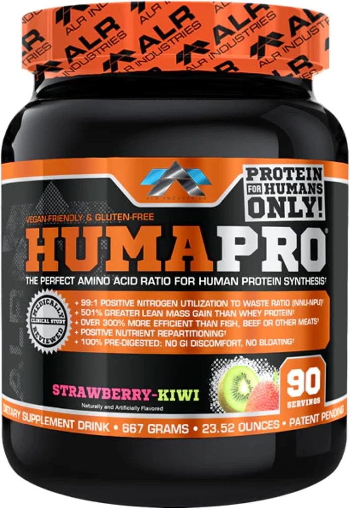 Amino Acides Amino Matrice protéique pour les humains 99% Utilisation pour les muscles maigres, végétalien, sans gluten 667g / 90 portions (Strawberry Kiwi)