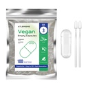 Empty Vegan Capsules Size 3 - Vegan Capsules DIY Vegetable Capsule Filling - Veggie Caps with 2 Micro Lab Spoons for Capsule Filling
