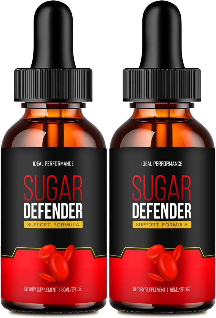IDEAL PERFORMANCE Sugar Defender gouttes, Sugar Defender supplément gouttes liquides - Force maximale, SugarDefender santé et bien-être Toutes les formulations naturelles, SugarDefender Liquid Reviews (2 Pack)