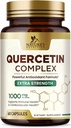 Supplément Quercetin 1000mg - Support naturel, basé sur la plante pour les modifications immunitaires, cellulaires, respiratoires et saisonnières - Extra-résistance Quercetin Dihydrate de Sophora Japonica - 60 Capsules de Veggie