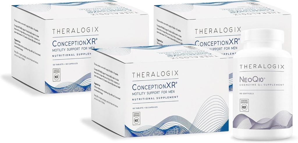Theralogix ConceptionXR Motility Support Formula + NeoQ10 Bundle, 270 Count (Pack of 4)