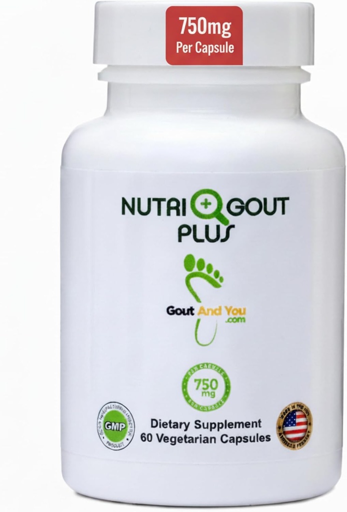 Goutte et vous NutriGout Plus - Uric Acid Support Premium Formule - 60 Capsules végétariennes - 750 mg par gélule