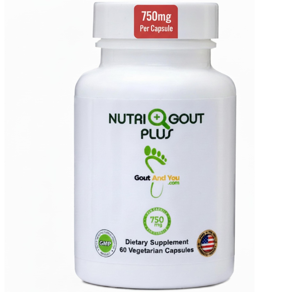 Goutte et vous NutriGout Plus - Uric Acid Support Premium Formule - 60 Capsules végétariennes - 750 mg par gélule