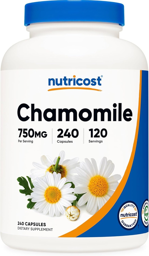 Nutricost Chamomile 750mg, 240 Capsules végétariennes, 120 portions - non-OGM, sans gluten