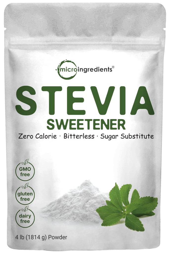 Poudre d'édulcorant Stevia avec Erythritol à base végétale, 4 livres (64 onces)
