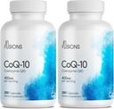 Infusions Pure Extra Strength CoQ10 400mg 400 Capsules Haute Absorption Sans gluten Non-OGM 2 Pack