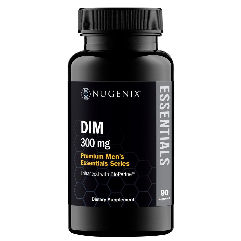 Nugenix Essentials Supplément DIM 305 mg Diindolylméthane & BioPerine pour équilibre hormonal, 90 Capsules