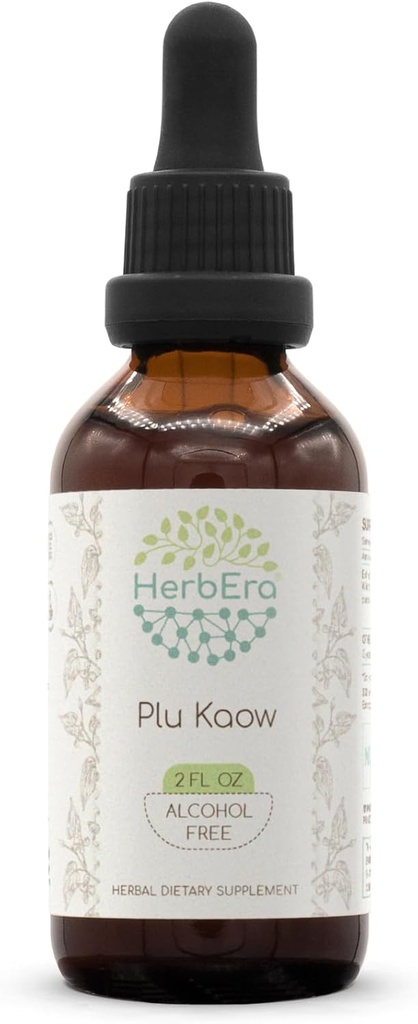 Plu Kaow B60 Alcohol-Free Herbal Extract Tincture, Concentrated Liquid Drops Natural Wildcrafted Yu Xing Cao (Houttuynia Cordata) Dried Herb (2 fl oz)