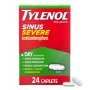 Tylenol Sinus Médicaments de soulagement du rhume et de la grippe sévères pendant la journée Caplets, anti-douleur, réducteur de fièvre Expectorant et décongestionnant, acétaminophène, Guaïfènesine et HCl Phénylephrine, 24 ct