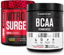 Jacked Factory Nitrosurge Shred Thermogenic Pre-Workout in Blueberry Lemonade & BCAA in Fruit Punch for Body Recomposition, Muscle Building and Recovery