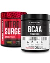 Nitrosurge de l'usine Jacked Shred Thermogen Pre-Workout dans la lémonade de bleuets et BCAA dans le punch de fruits pour la recomposition du corps, la construction musculaire et la récupération