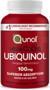 Qunol Ubiquinol CoQ10 100mg Softgels, Mega Ubiquinol 100mg - Absorption supérieure - Forme active de Coenzyme Q10 pour la santé cardiaque et les niveaux de pression artérielle sains - 2 mois d'approvisionnement - 60 Compte