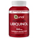 Qunol Ubiquinol CoQ10 100mg Softgels, Mega Ubiquinol 100mg - Absorption supérieure - Forme active de Coenzyme Q10 pour la santé cardiaque et les niveaux de pression artérielle sains - 2 mois d'approvisionnement - 60 Compte