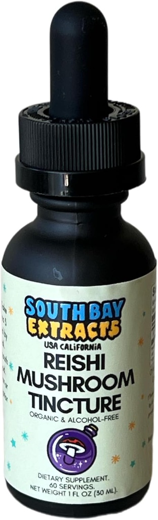 Reishi Extrait de teinture de champignons gouttes liquides - Soulagement du stress Elixir - Sans alcool - Vegan - Promouvoir le calme naturellement - Extrait de champignons organiques non OGM