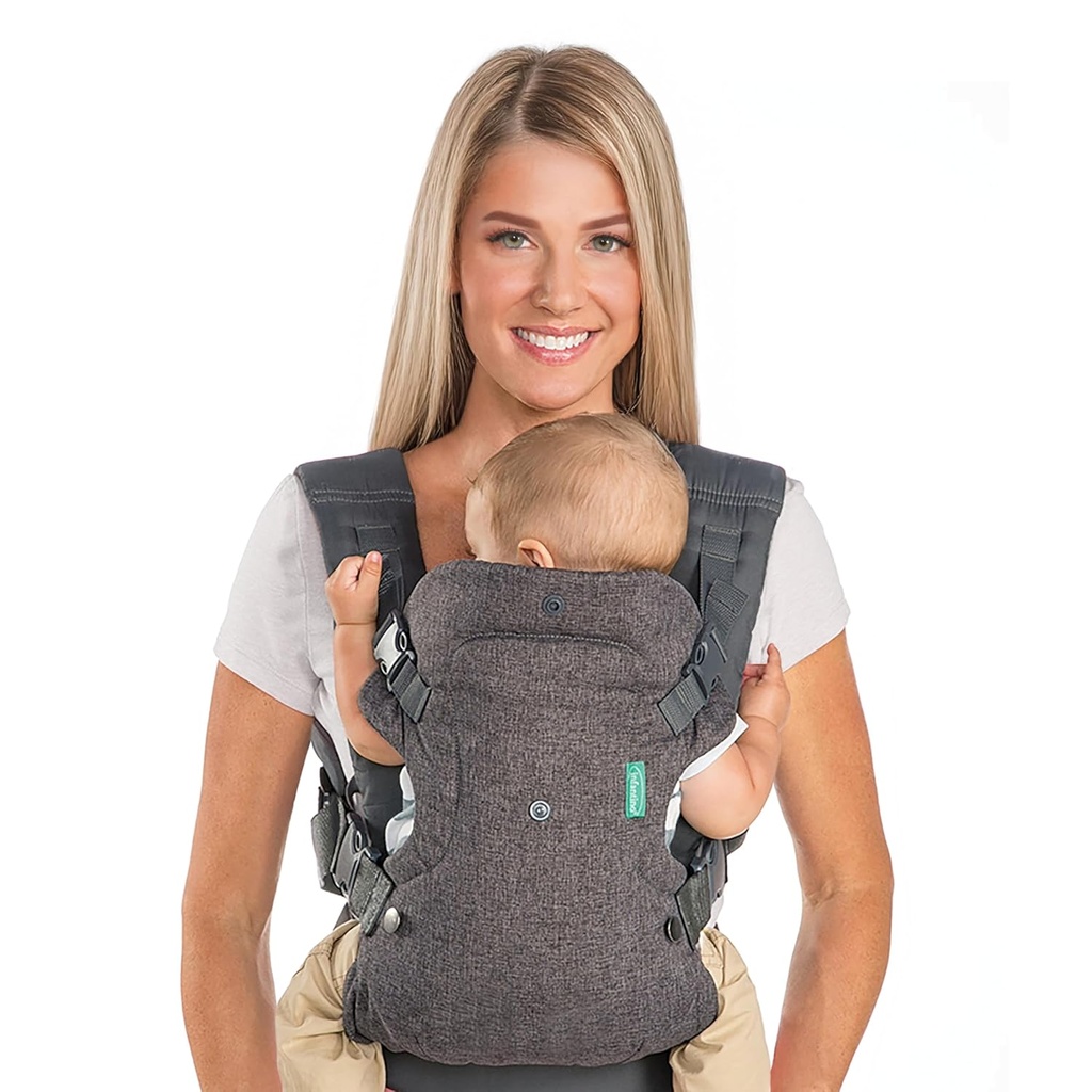 Infantino Flip porte-bébé convertible 4-en-1, réglable, ergonomique, Registry Essential, porte-bébé pour nouveau-né à Toddler, Gray