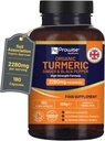 Turcuma 2280mg (haute résistance) avec poivre noir et gingembre - 180 gélules de curcuma végétalien avec Curcumin actif ingrédient I UK Fabriqué par Prowise Healthcare