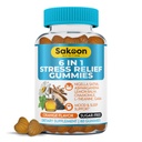 6-en-1 Gummies anti-stress 60ct - Aides Relaxation avec Ashwagandha, GABA, L-theanine, Lemon Baume, Camomille, Black Cumin Seed Nigella Sativa. Amélioration du sommeil profond, soutien des articulations - 60 gommies