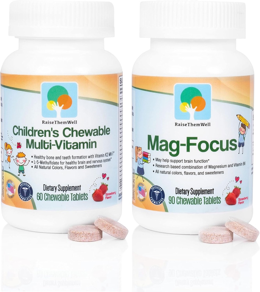 Élevez-les bien Mag Focus de Maganesium Citrate & B-6 pour les enfants