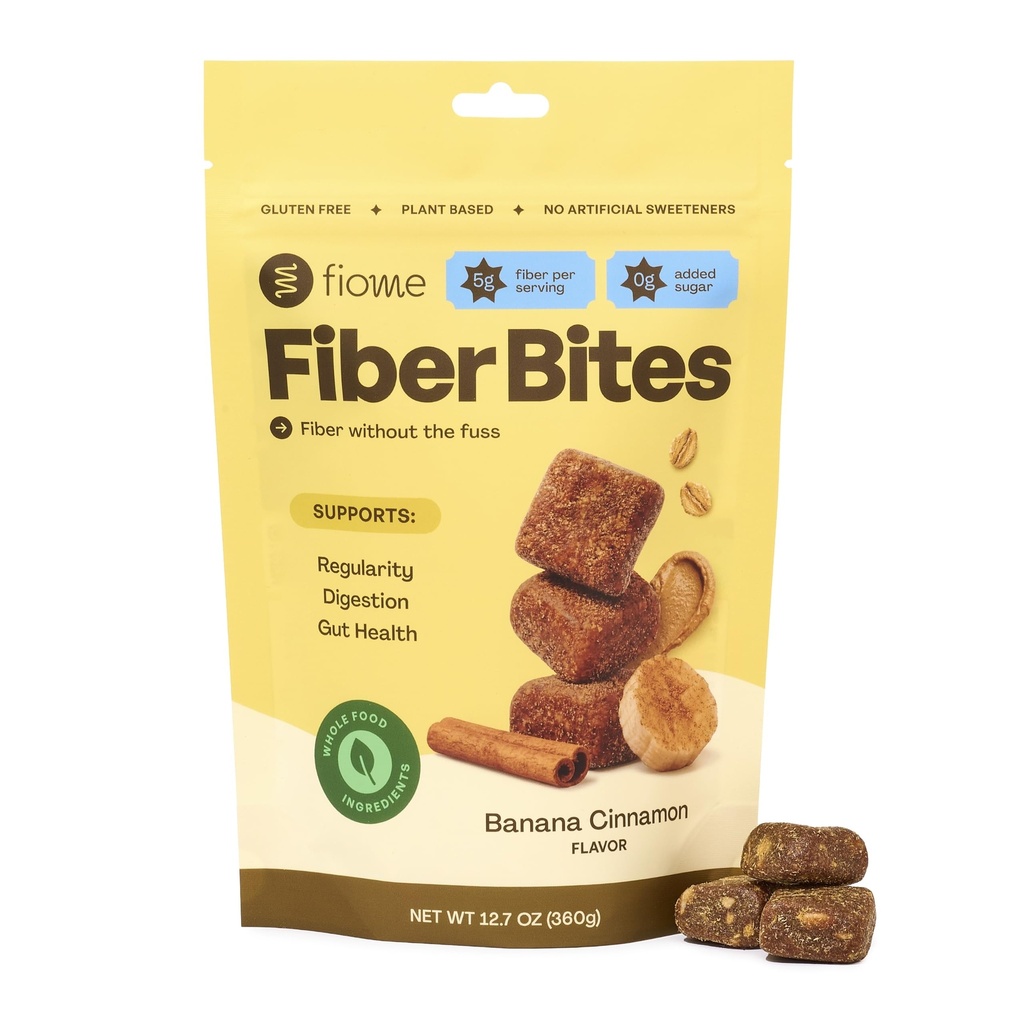 Fiome Fiber Bites, 5g Daily Fiber Supplement, Banana Cinnamon, 30 Servings | Daily Fiber Bite, GLP-1 Support, All Natural Ingredients, No Added Sugar, Prebiotic Fiber, Supports Regularity and Digestion