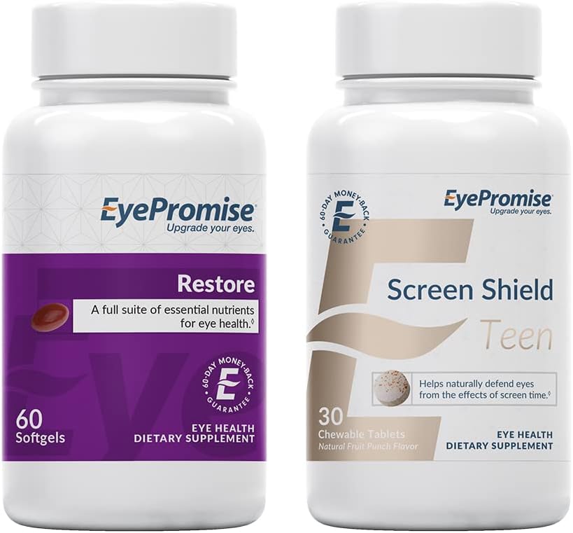 EyePromise Restore Macular Health Supplement Screen Shield Teen Chewable Eye Vitamin