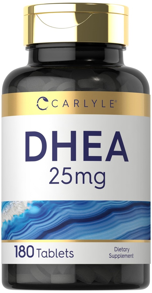 Carlyle DHEA Supplement for Women and Men | 25mg | 180 Tablets | Vegetarian, Non-GMO, and Gluten Free