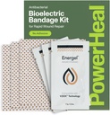 Kit de pansement bioélectrique PowerHeal pour le soin et la guérison des plaies – Un seul calque, sans adhésif comprend l'hydrogel des plaies, peut être coupé pour s'adapter – pour les découpes, les abrasions, les blisters, les brûlures – 3-Pack, 4-