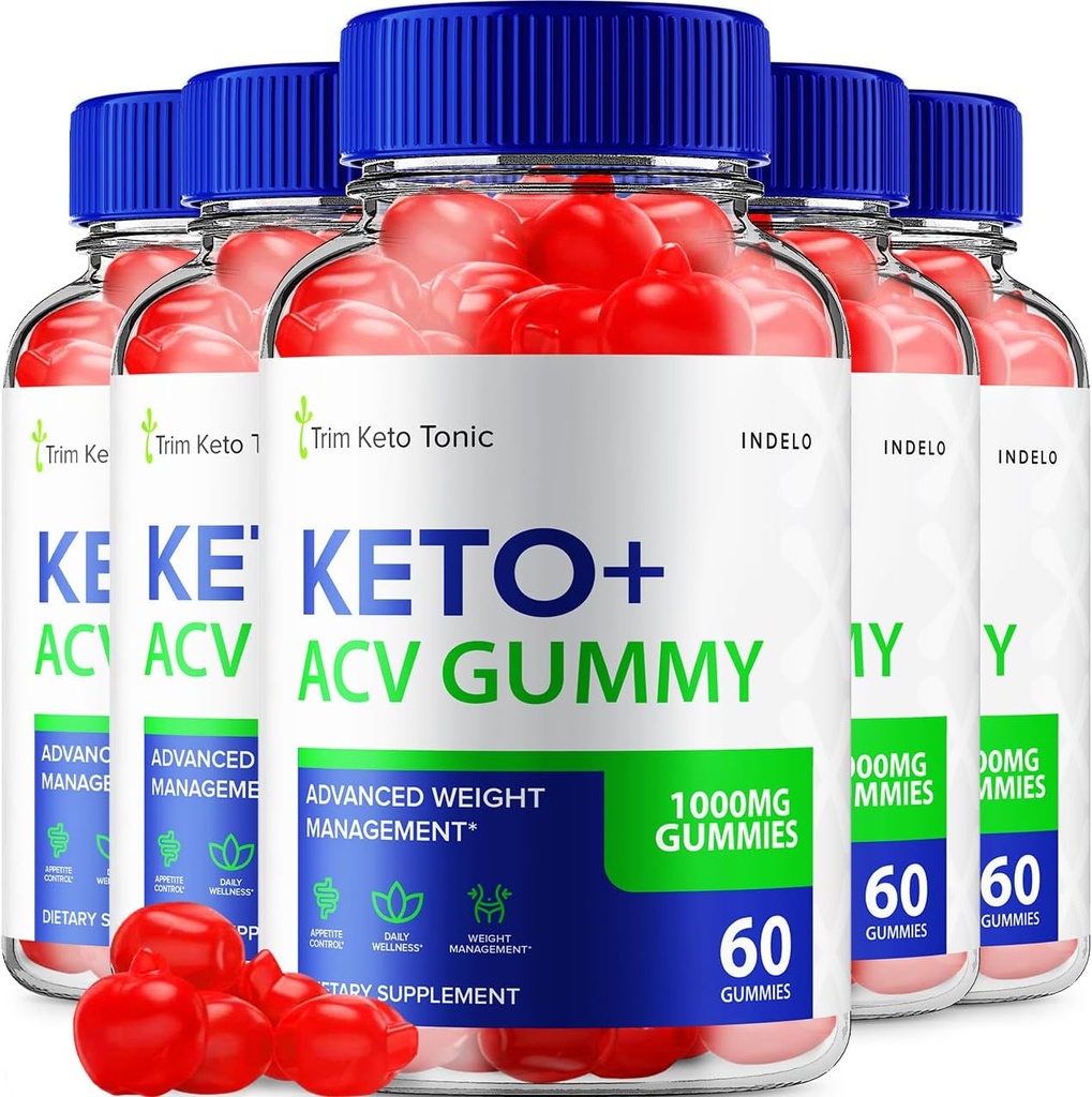 (5 Pack) Trim Keto Tonic Gommies de vinaigre de cidre de pomme, Trim Keto Gummies Supplément de gestion de poids, Trim Keto Tonic Commentaires avec vinaigre de cidre de pomme, Trim Keto Tonic Avancé Gommies de vinaigre de cidre de pomme, B12 (300 Gommies)