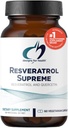 Designs for Health Resveratrol Supreme - Trans Resveratrol from Japanese Knotweed + Quercetin - Vieillissement en santé + Supplément de soutien cardiovasculaire, non-OGM (60 capsules)