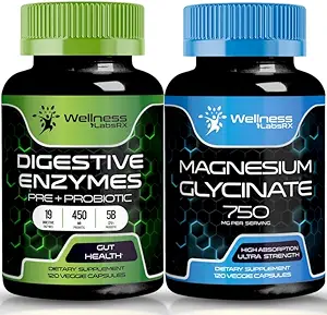 WELLNESS LABSRX Enzymes digestifs avec probiotiques et prébiotiques