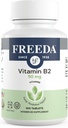 Freeda Vitamin B2 Riboflavin 50mg – Energy & Nervous System Support – Kosher, Vegan, Gluten-Free B2 Supplement for Brain & Metabolism – (100 Ct)