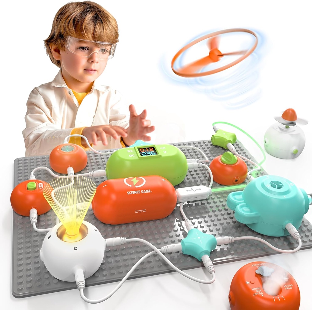 Kits scientifiques pour enfants - kits STEM pour enfants, kit d'exploration électronique, plus de 420 projets, 35 pièces de circuits, cadeaux de jouets éducatifs STEM pour enfants Garçons Filles Âge 3 4 5 6 7 8 9 10 11 12