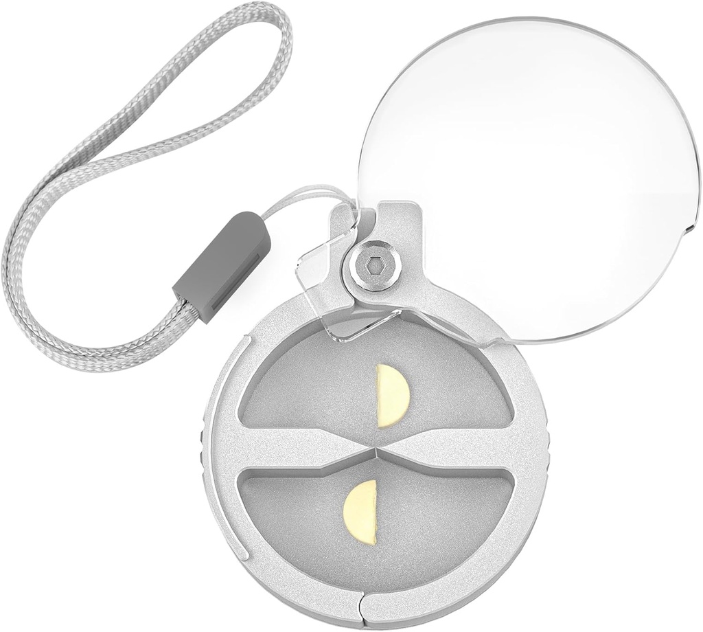 Splitter de pilule durable, Cutter de pilule en aluminium à double lame précis pour les petites et grandes pilules, cas de pilule compacte avec lanyard pour le voyage, utilisation quotidienne