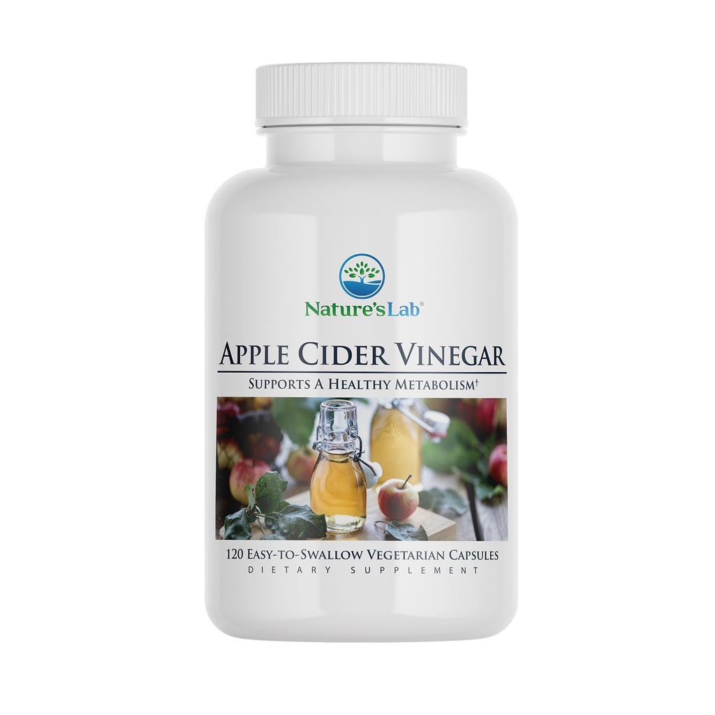 Lab de la nature vinaigre de cidre de pomme 1200mg avec chrome - 120 capsules (60 jours d'approvisionnement)