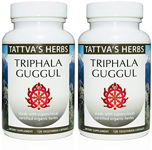 Supplément à base de plantes de Triphala Guggul, suppléments à base de plantes d'Ayurveda, santé digestive et soutien, capsules en poudre de Triphala, 240 Nombre (2 Pack), 25 ans de service Premium