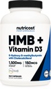 Nutricost HMB (1500mg) et supplément de vitamine D3 (6000 UI) - 240 capsules, 80 portions - sans gluten et sans OGM