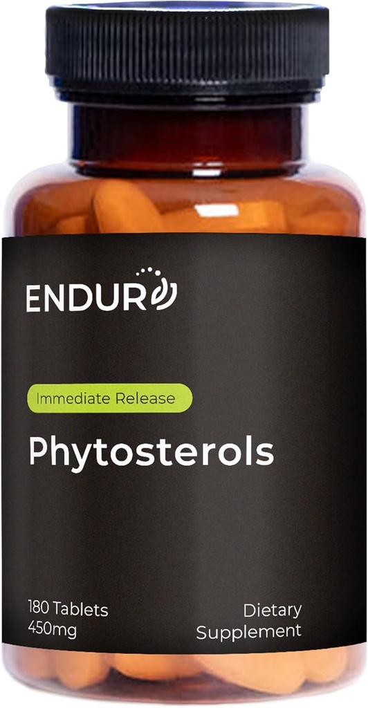 Endur Phytostérols, favorise la santé du coeur et de la prostate pour les hommes, aide à bloquer le cholestérol Absorption et soutien confort urinaire, 450mg (180 comprimés)