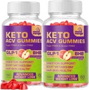 Gummies de vinaigre de cidre de pomme Keto Glumies sans sucre et gluten pour la perte de poids avancée - Supplément rapide de Fat Burner Diet pour les femmes hommes - 60 Gummies (1000MG)