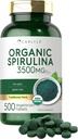 Comprimés de spiruline biologique de Carlyle 3500mg.500 Count.