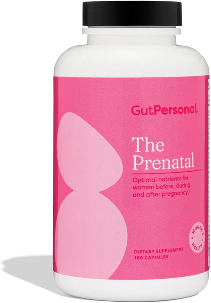 GutPersonal Le supplément prénatal, Allége la maladie du matin et contient des nutriments essentiels Formulé pour être le soutien prénatal et postnatal complet - 180 capsules