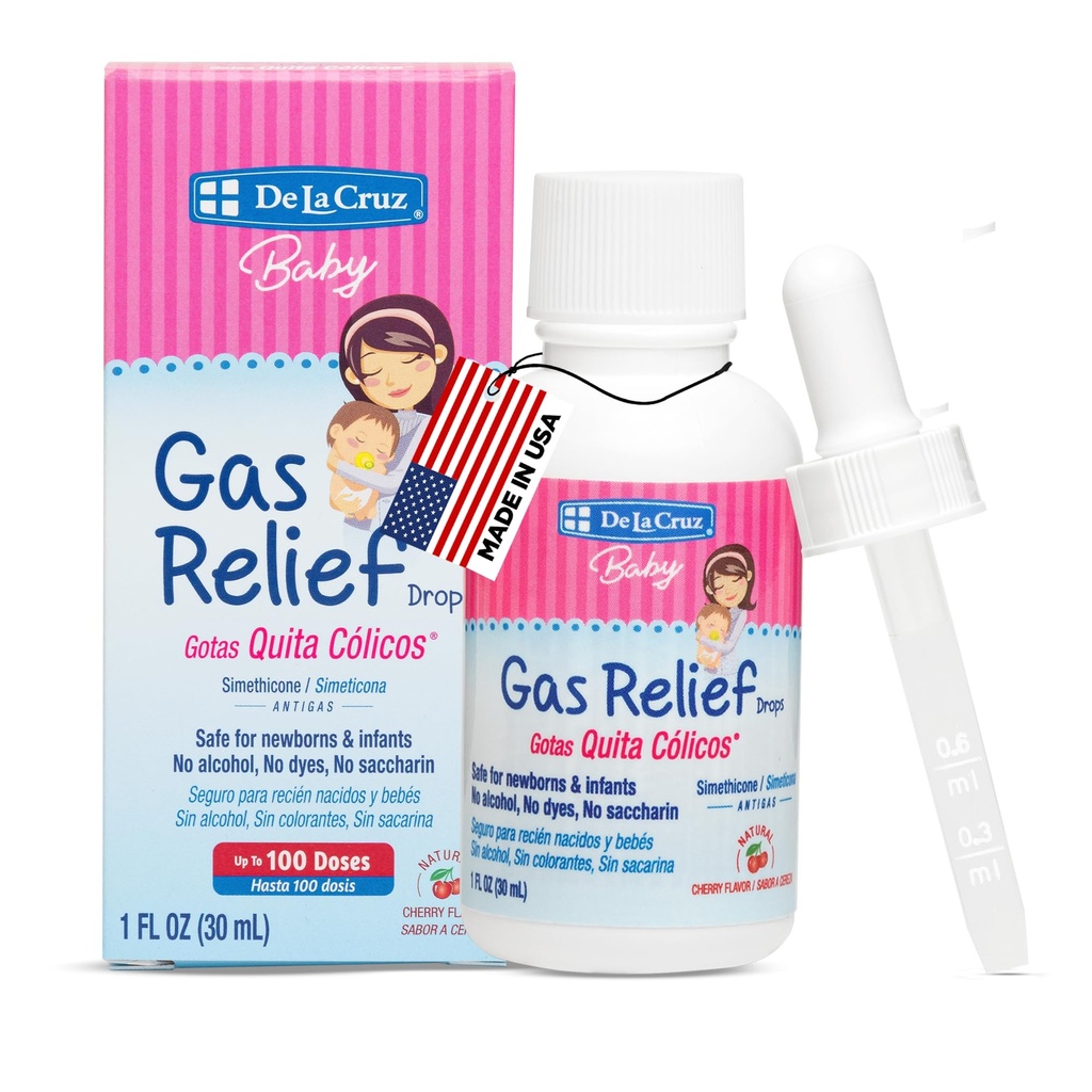 Gouttes de gaz pour bébés - Quita Cólicos Gouttes de gaz pour nourrissons avec Siméthicone - Gouttes de coliques sans danger pour les nouveau-nés 1 FL. OZ. (30 ml)
