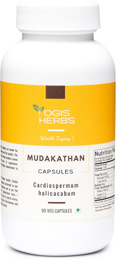 YOGIS HERBES Mudakathan Capsules (Cardiospermum Halicacabum)