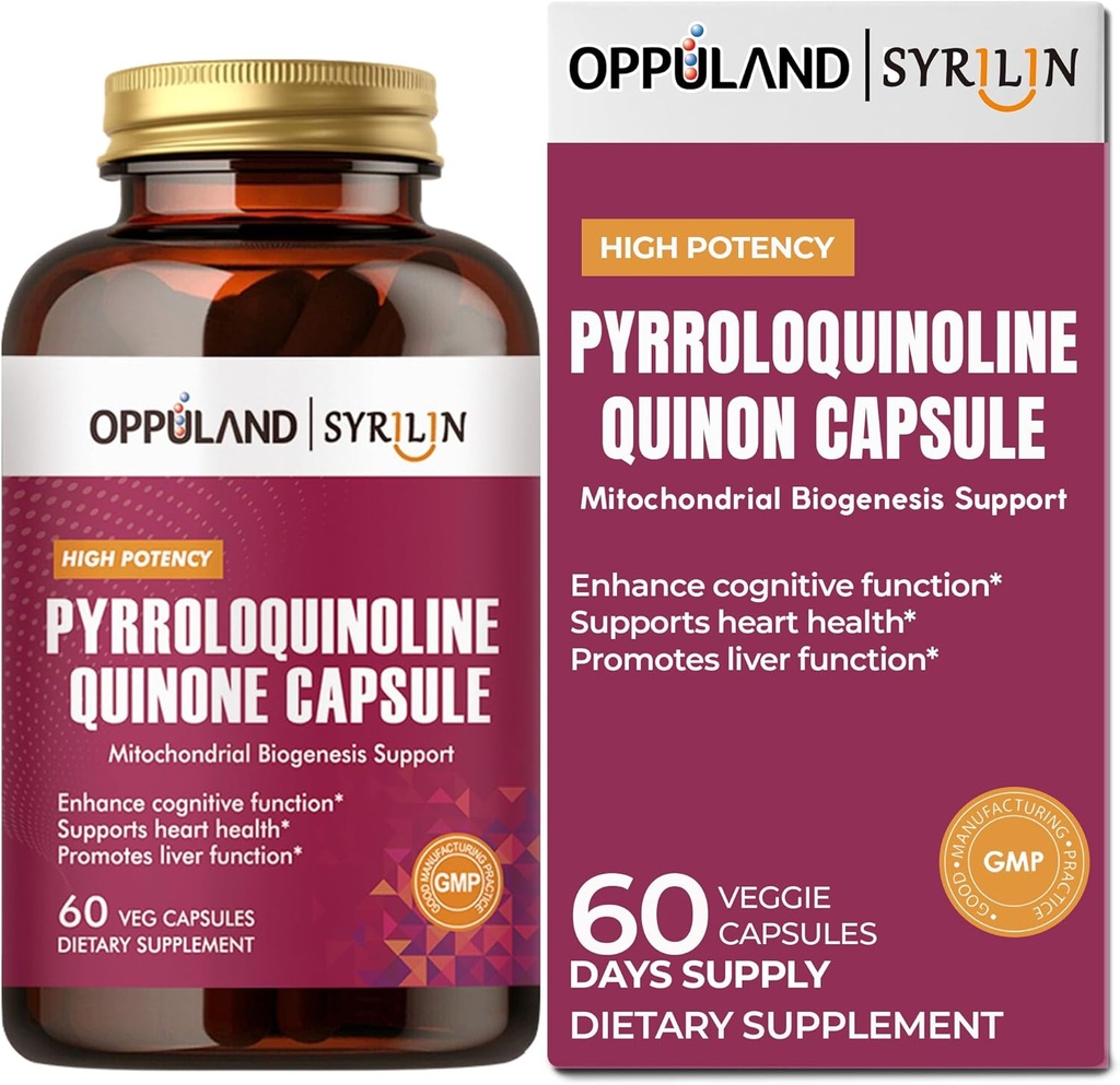 Pyrroloquinoline Quinone-PQQ Supplément 20 mg-supprime la santé cardiaque*-Sans gluten, sans OGM, Végétarien-60 Gélules