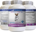 Soins buccodentaires pour chiens Mauvaise respiration - PROBIOTIQUES pour chiens - Gout sain - Stop Diarrhée gazeuse et mauvaise respiration - Boost digestif - Probiotiques pour chiens Diarrhée - 1 bouteille (60 gâteries)