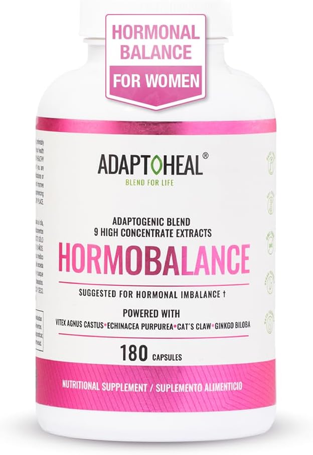 Équilibre hormonal pour les femmes – Supplément de soutien à la ménopause et au SPM – Adaptogènes pour équilibre et bien-être féminin – 180 capsules véganes
