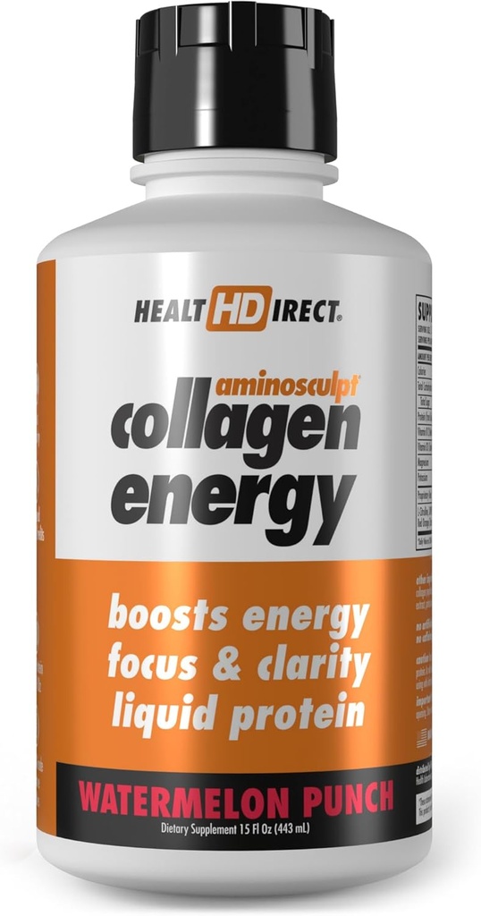DIRECT SANTÉ AminoSculpt Collagène Énergie, grenade à la pastèque 15 fl oz Liqu