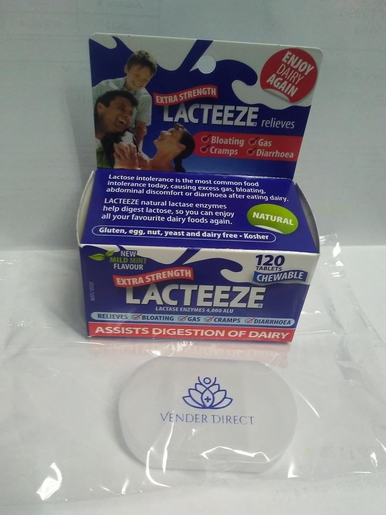 Lactéeze Extra Strength 4000 ALU, avec étui à pilules