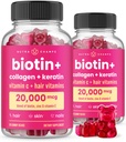 NutraChamps Peau et ongles Gommies, Biotine avec collagène et kératine, Complexe beauté de la biotine 5000mcg, Supplément vitamine, Berry, 120 comte, cheveux sains, peau radiante et ongles forts (paquet de 2)